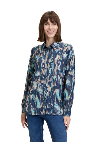 Hemdbluse 38 Figurumspielend - Blau/camel