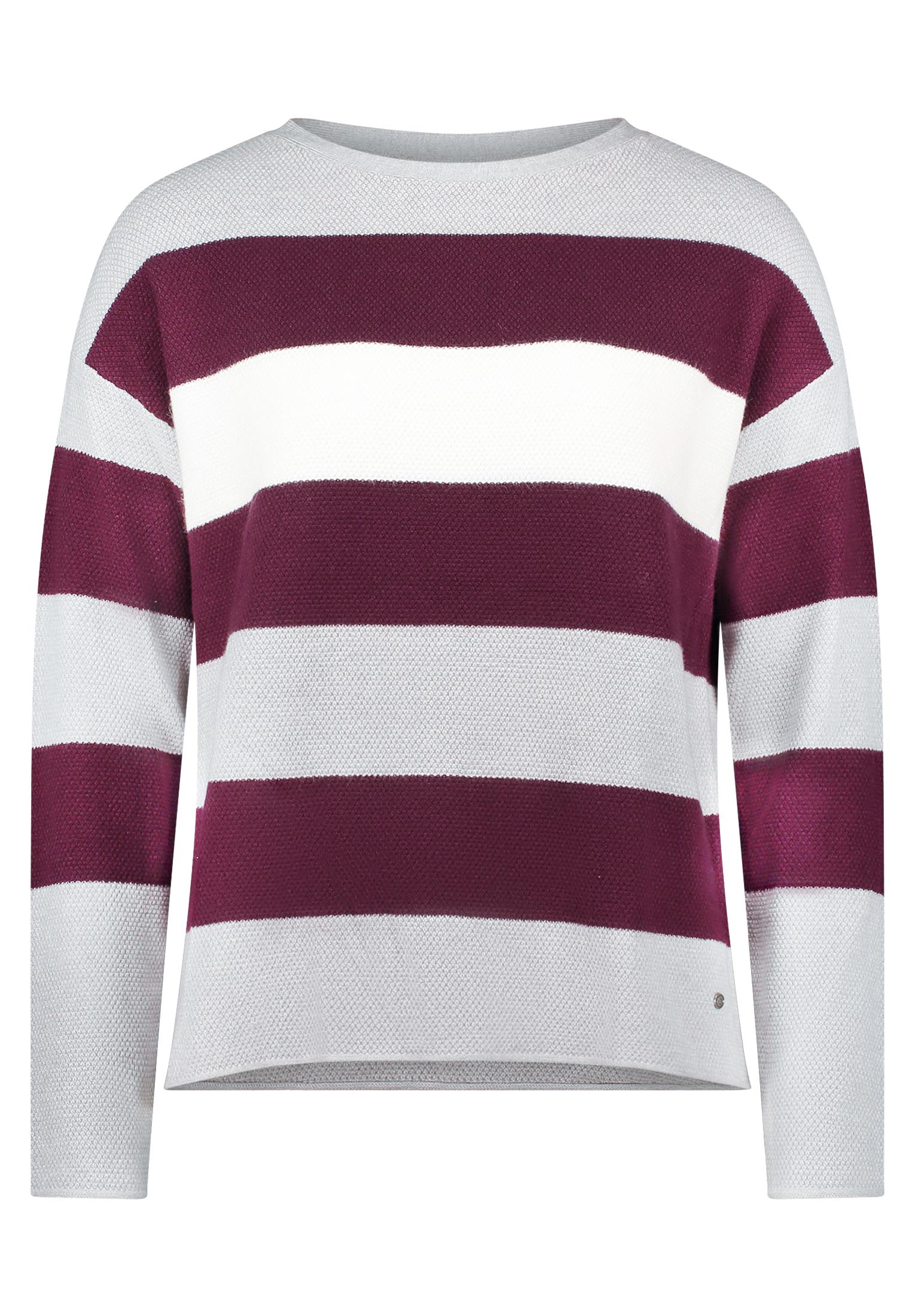 Strickpullover 42 Gerade - Grey/dark Red