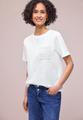 T-Shirt mit Rundhals und Crochet-Tasche 40 - Off White