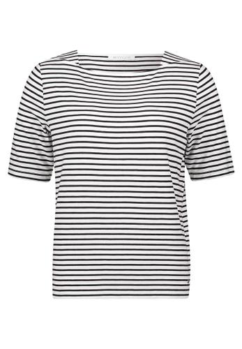 Streifenshirt XL Gerade - Weiß/schwarz