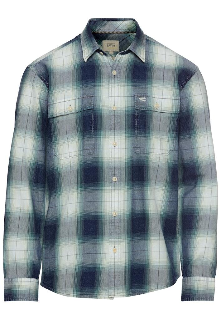 Regular Fit Langarmhemd aus Baumwolle Blau XXL