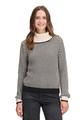 Strickpullover 44 Figurumspielend - Weiß/schwarz