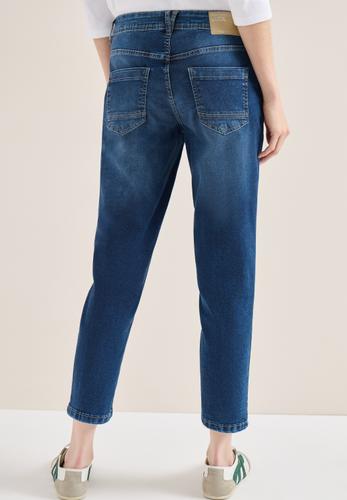 Mid Waist Slim Leg Jeans im Casual Fit 32/7/8 Hosen - Mid Blue Used Wash
