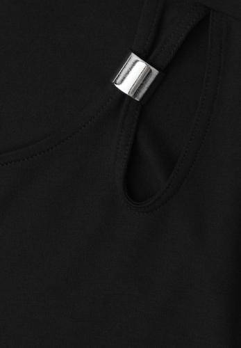 Knielanges Kleid mit Schnallendetail 34 - Black