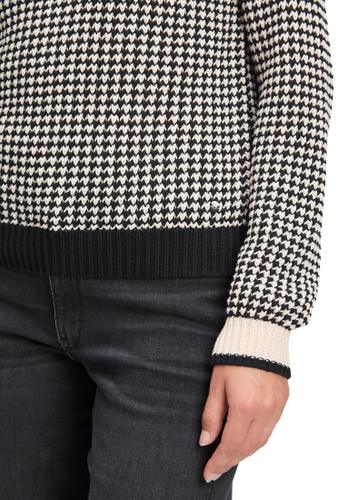 Strickpullover 44 Figurumspielend - Weiß/schwarz