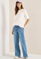 Kurzarm Sweatshirt mit Backprint L - Vanilla White