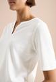 T-Shirt mit Split Neck in Unifarbe