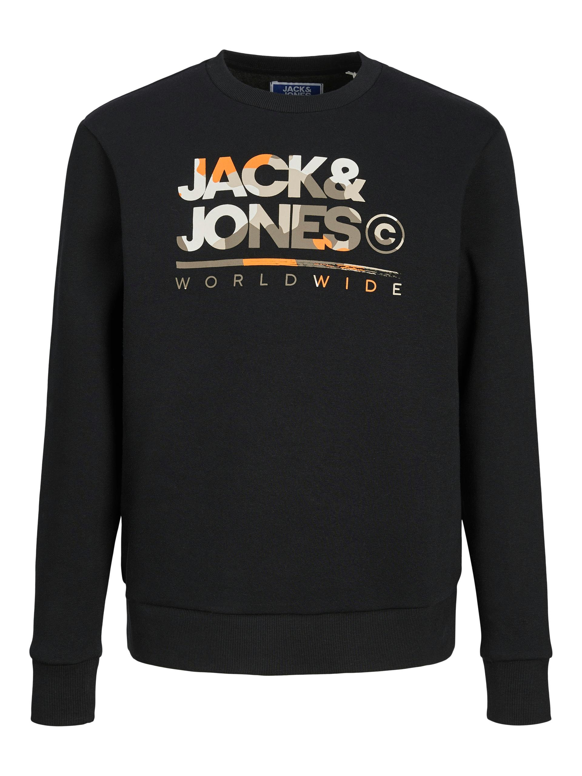 JJLUKE SWEAT CREW NECK JNR 176 Normal geschnitten - Black