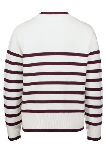 Strickpullover 44 Lässig - Cream/dark Red