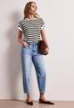 T-Shirt mit Rundhals und Knopfdetail 40 - Espresso Brown