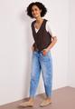 Weste mit V-Neck und Knöpfen aus Leinen 36 - Espresso Brown