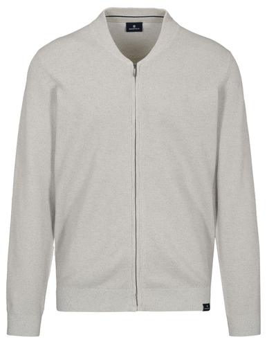 Zip Stehbund Strickjacke 3XL - Sand Mel.