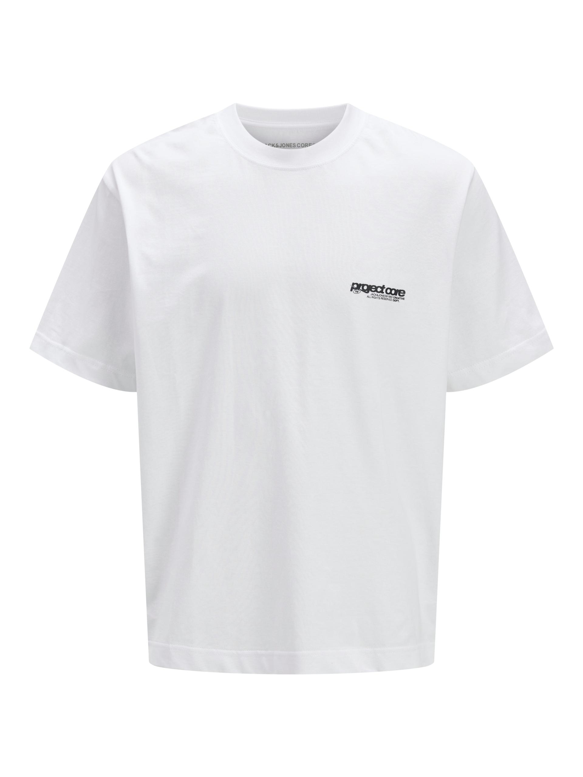 JCOUNION BACK PRINT TEE SS CREW NE JNR 152 Locker geschnitten - Bright White