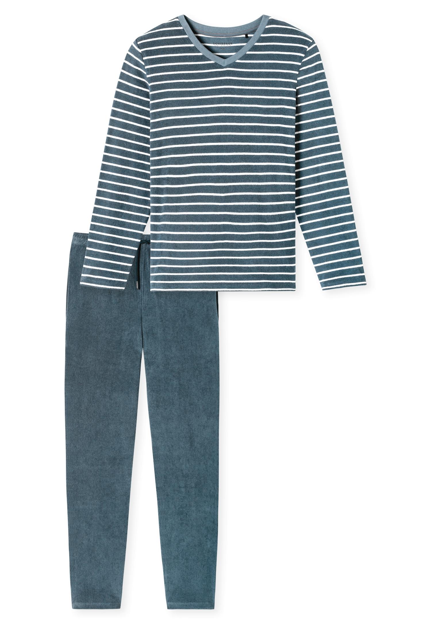 Schlafanzug lang 48 - Jeansblau