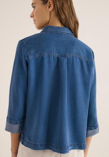 Denim-Look Bluse XL - Mid Blue Wash