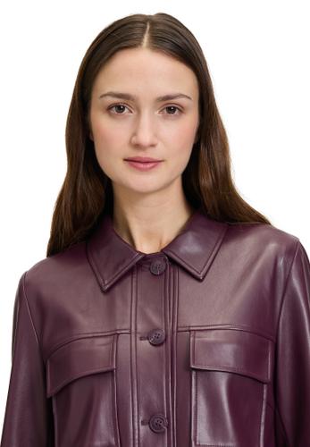 Lederjacke 36 Lässig - Dark Aubergine