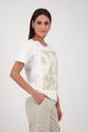 T-Shirt mit Fotoprint und Strasssteinen 46 - Cream