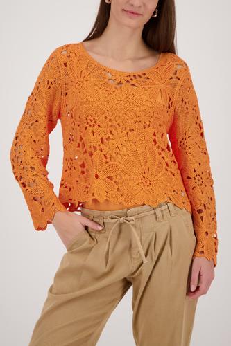 Strickpullover mit Cornelly-Häkelmuster