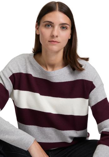 Strickpullover 42 Gerade - Grey/dark Red