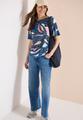 Kurzarm Shirt mit Ausbrennerstreifen XL - Universal Blue