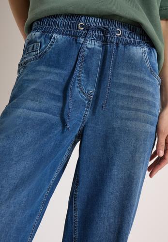 High Waist Wide Leg Jeans im Loose Fit XXL/30 - Mid Blue Used Wash