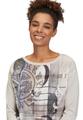 Blusenshirt 42 Lässig - Beige/schwarz