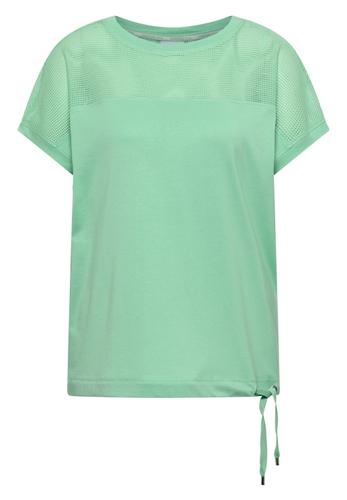 T-Shirt mit Boatneck und Mesh-Einsatz