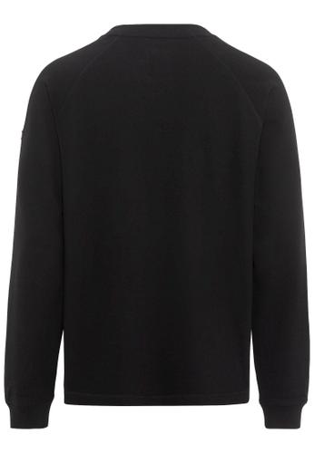 Sweat Henleyshirt aus reiner Baumwolle XXL Regular Fit - Asphalt