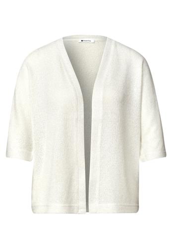 Kurzarm Jacke im Strick-Look mit Glitzer 40 - Off White