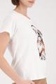 T-Shirt Hund-Print und Strasssteinen