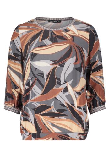 Schlupfbluse 44 Figurumspielend - Grey/brown