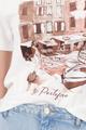 T-Shirt mit City-Print 44 - Cream