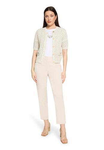 Strick-Cardigan 40 Gerade - Green/Cream