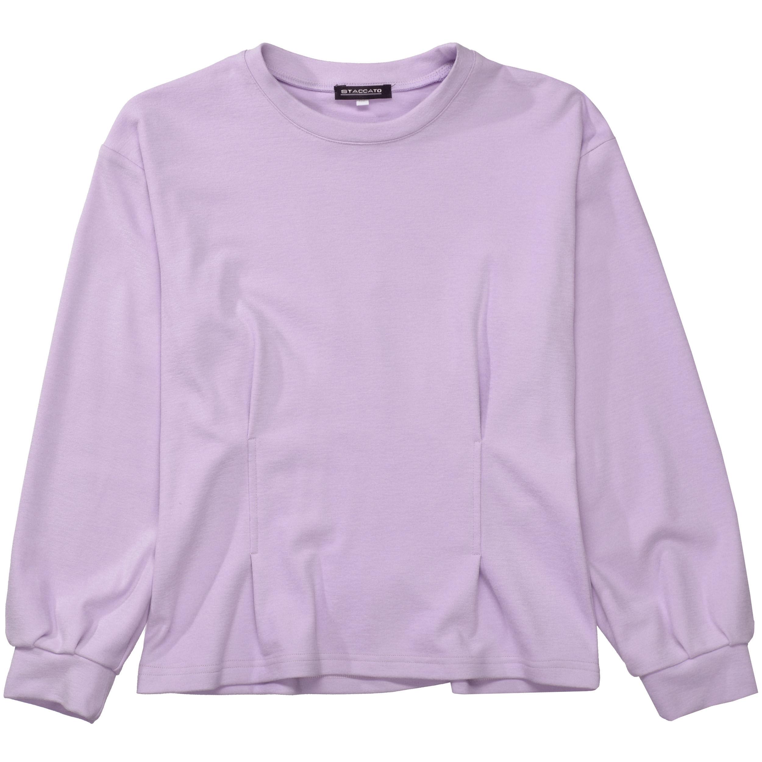 Langarmshirt mit Raffungen 164 normal - Flieder