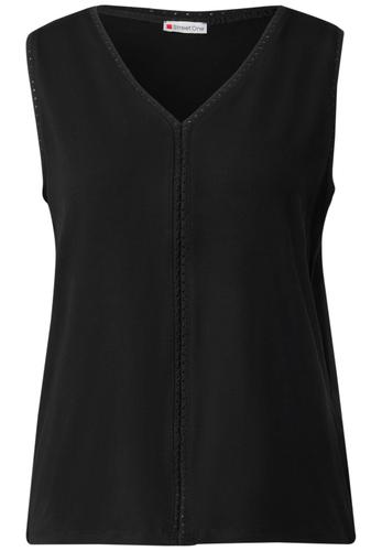 Jersey-Top mit Häkeldetails
