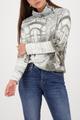 Rollkragen-Sweatshirt mit Gallery-Print 38 - Sage Gemustert