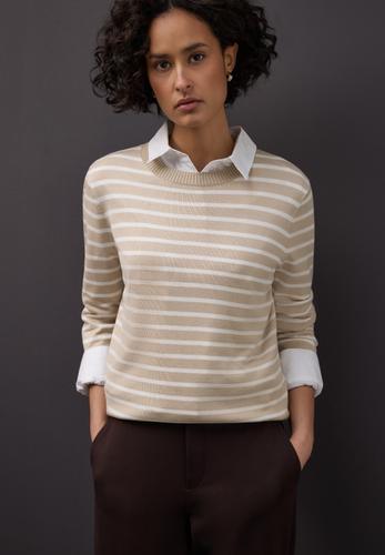 Gestreifter Pullover 38 - Cotton Beige