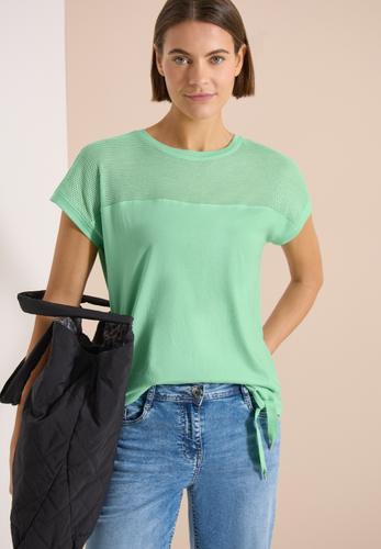 T-Shirt mit Boatneck und Mesh-Einsatz