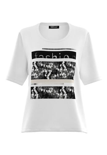 Shirt CASUAL mit Frontmotiv 40 - Schwarz/ecru