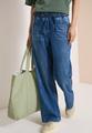 High Waist Wide Leg Jeans im Loose Fit XXL/30 - Mid Blue Used Wash