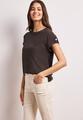 T-Shirt mit Rundhals und Knopfdetails 36 - Espresso Brown