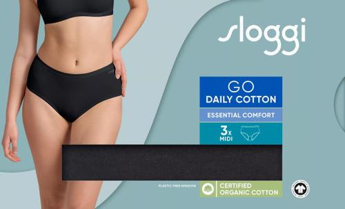 sloggi GO Daily Cotton Midi 3P Schwarz M