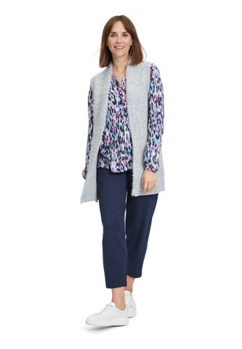 Longstrickjacke 36 Gerade - Light Silver Melange
