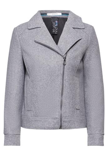 Bikerjacke in Woll-Optik S - Platinum Grey Mel.