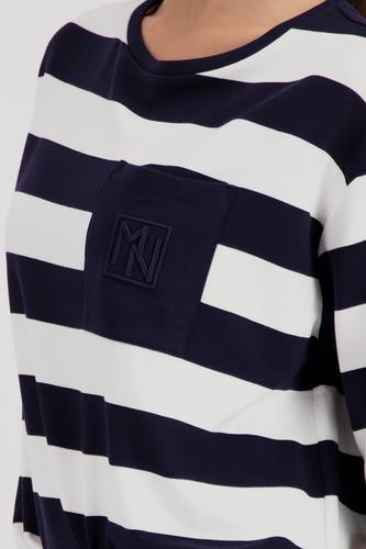 Sweatshirt mit Brusttasche 38 - Marine Ringel