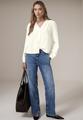 Bluse mit V-Neck und Stickerei 38 - Off White