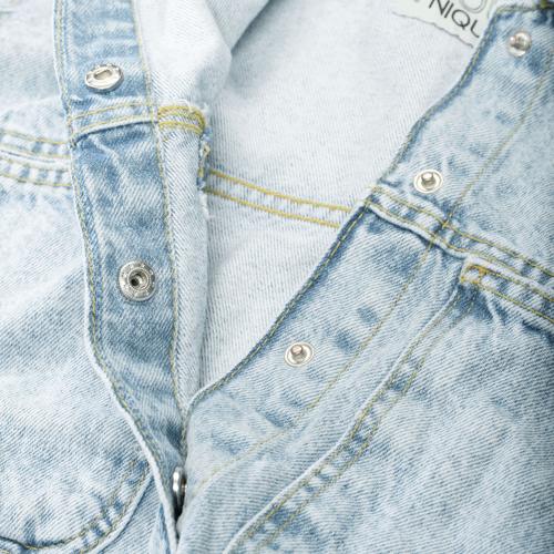 Jeans-Weste mit verwaschener Optik 164 bequem - Light Blue Denim