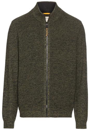 Strickjacke mit Reißverschluss Grün 3XL