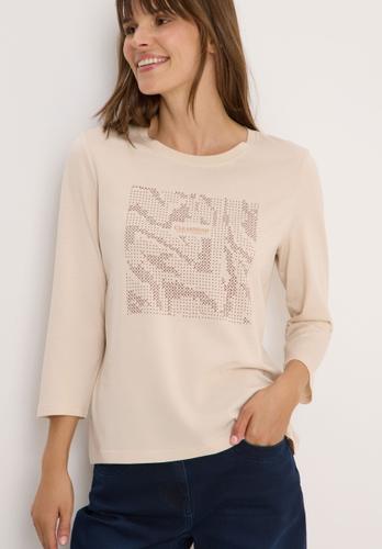 Shirt mit Schmucksteinen L - Oat Milk Beige
