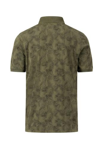 Polo Jersey AOP,  Washed L Casual Fit - Dusty Olive